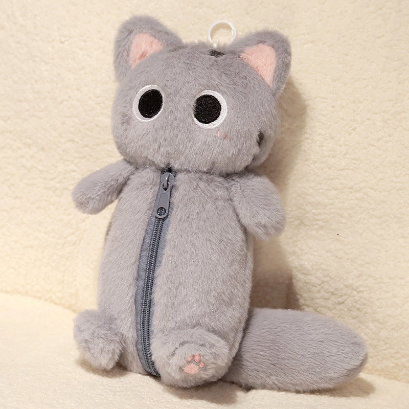 Cozy plush floor seat pouf in cat shape with shape-retaining filling