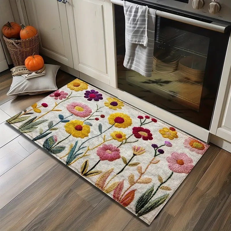 Floral Kitchen Runner Mat
