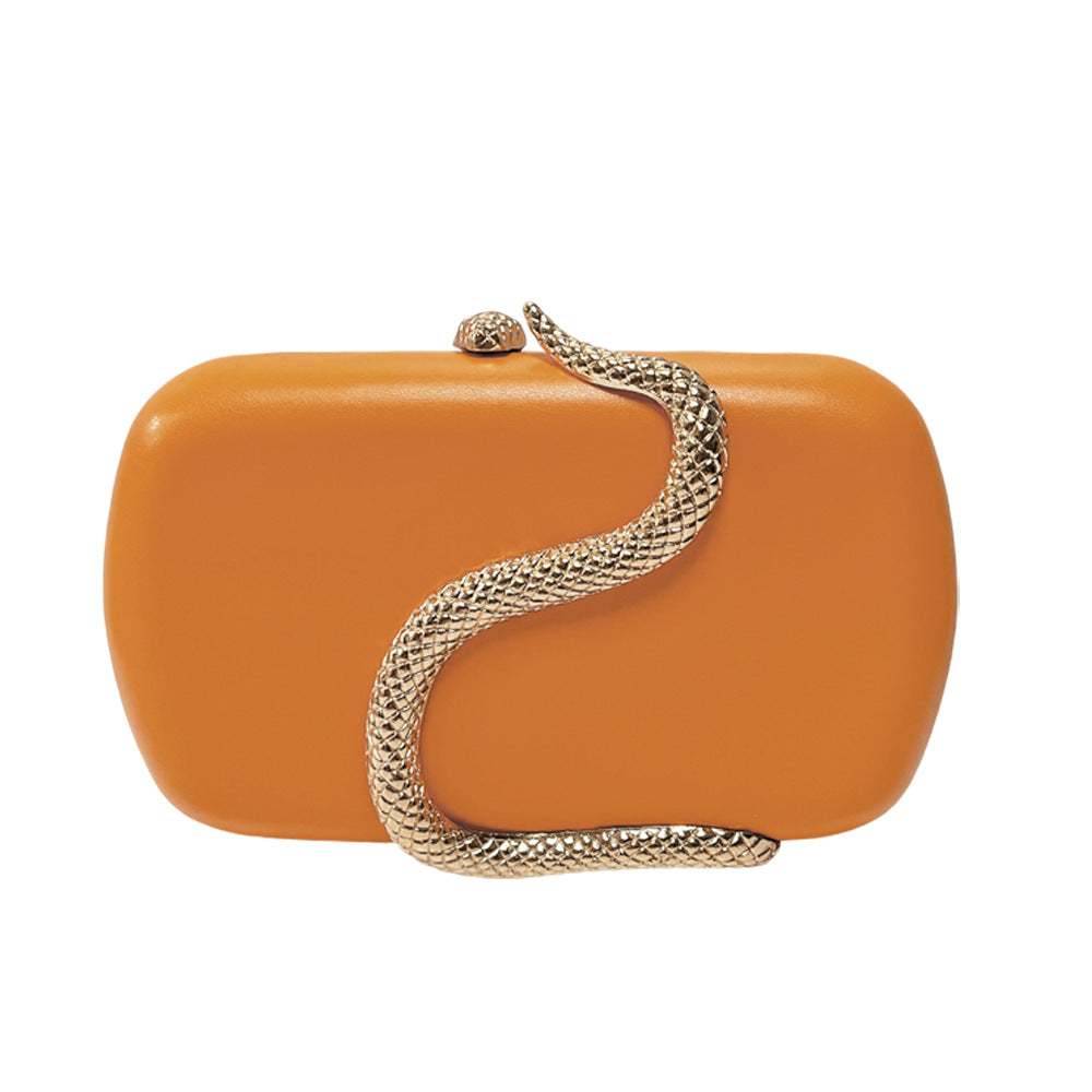 Stylish Snake-Detail Evening Clutch