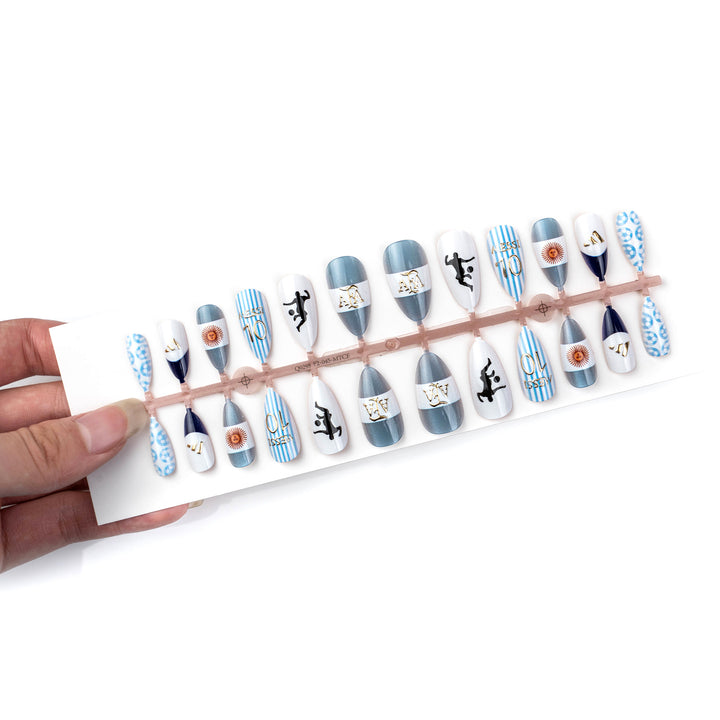 Soccer-Themed Press-On Nail Art Set