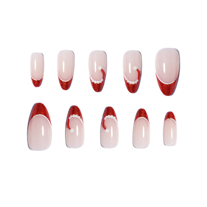Festive French Tip Press-On Nail Set Kalsten