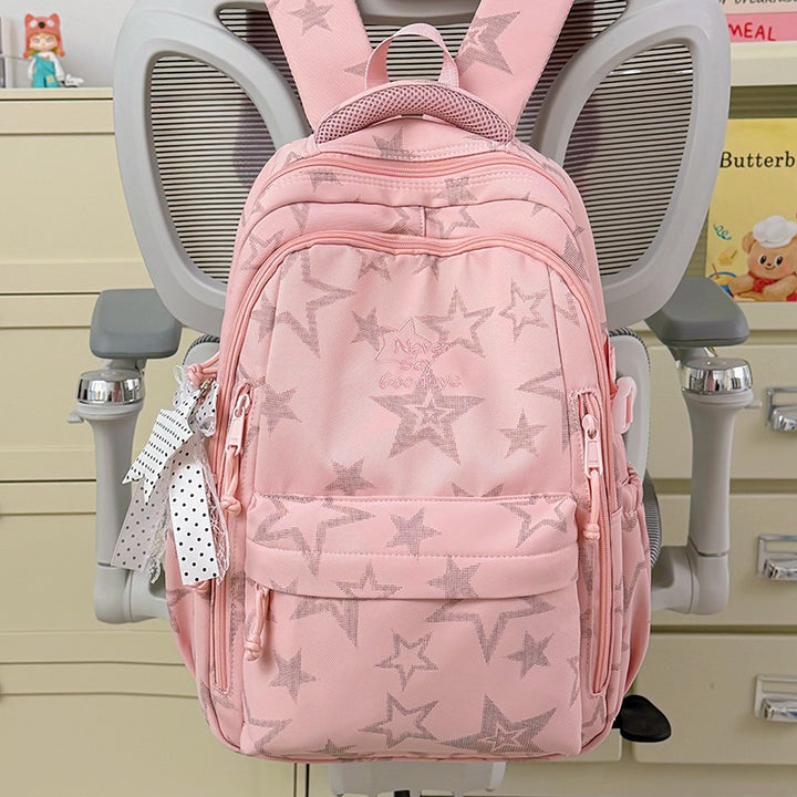 Stylish Star-Embellished School Backpack Kalsten