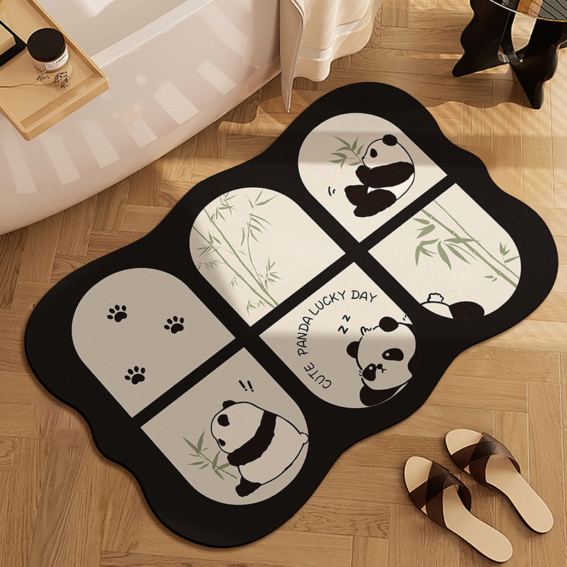 Cute Panda-Themed Bath Mat Kalsten