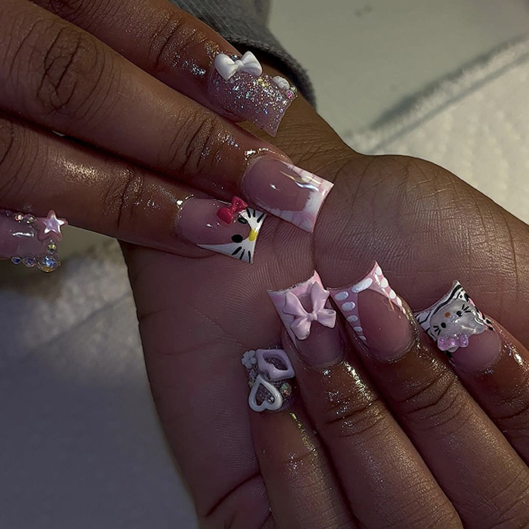 Artful nail art with cute motif accents Kalsten
