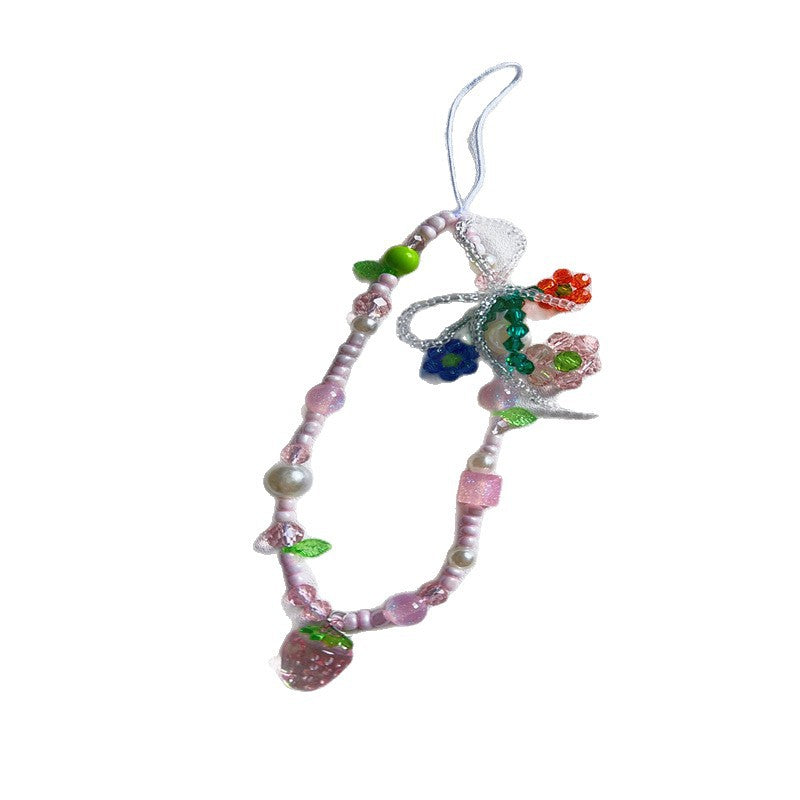 Floral Charm Beaded Phone Strap Kalsten