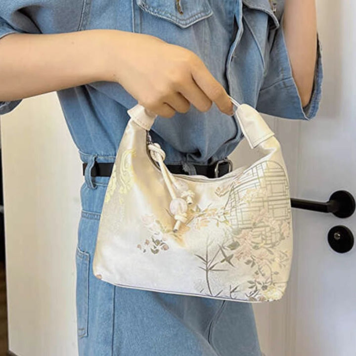 Floral-Patterned Handheld Evening Bag Kalsten
