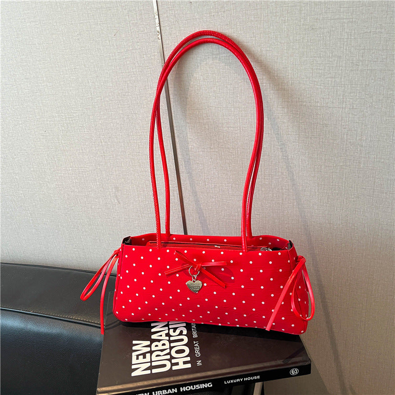 Polka Dot Print Shoulder Bag