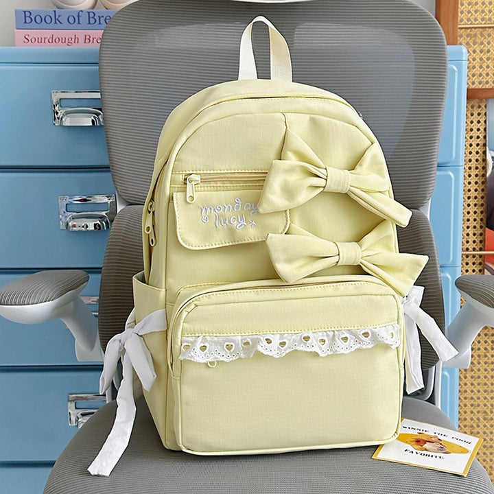 Decorative Bow-Embellished Backpack Kalsten