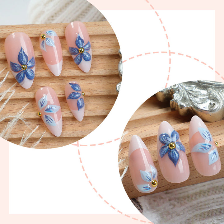 Press-On Nail Set with Floral Embellishments Kalsten