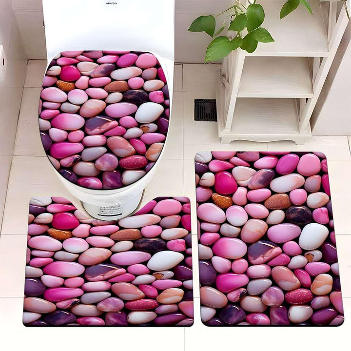 Decorative Pebble Bathroom Mat Set Kalsten