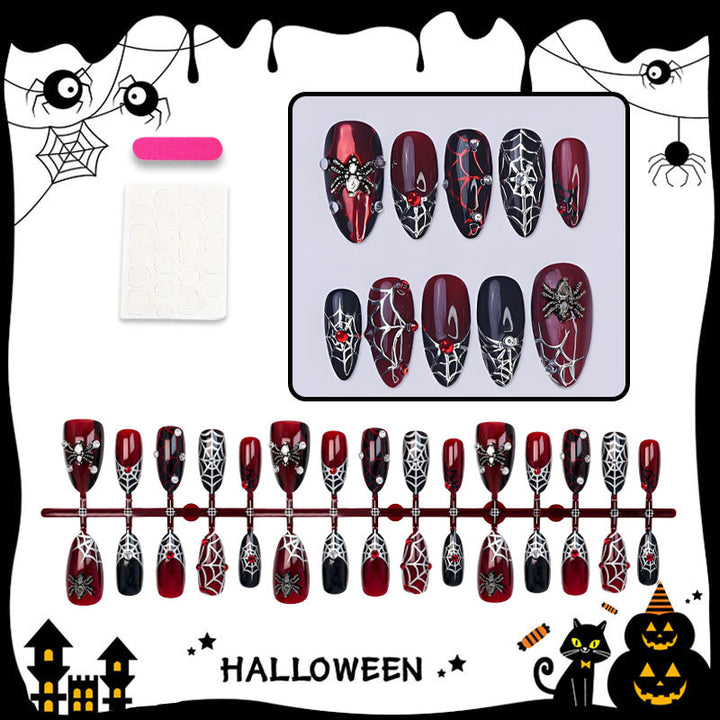 Halloween Artificial Nail Set with Spider and Web Designs Kalsten