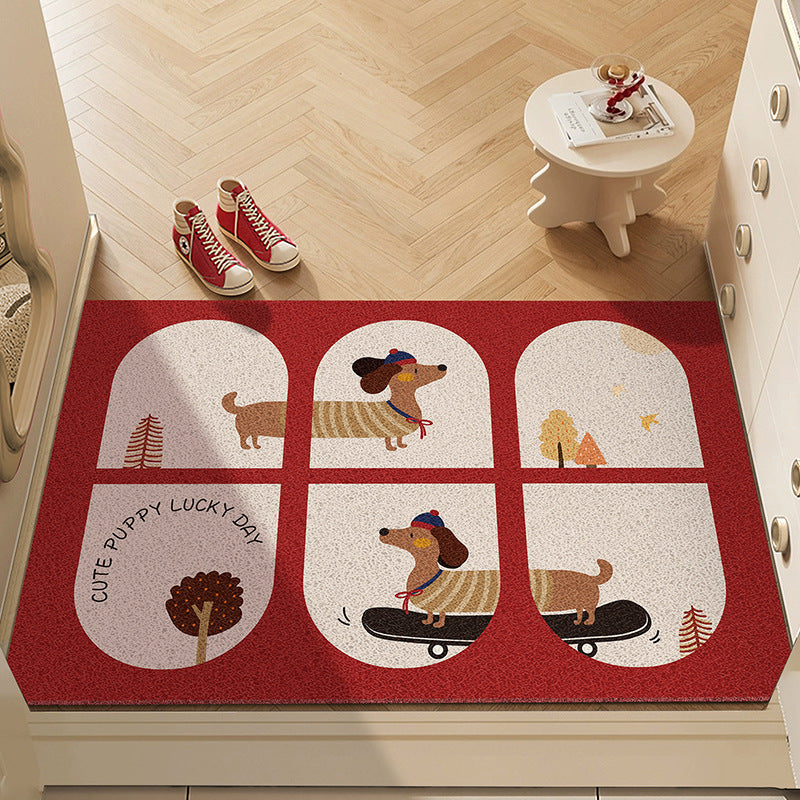 Playful Dog-Themed Decorative Entrance Rug