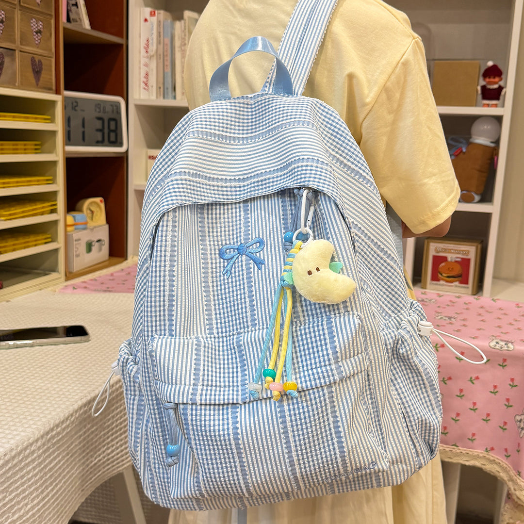Cute Checked Patterned School Backpack Kalsten