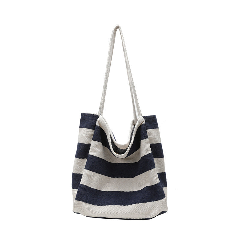 Stylish Striped Shoulder Tote Bag