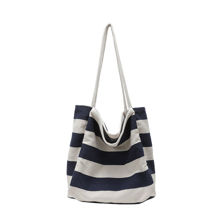 Stylish Striped Shoulder Tote Bag