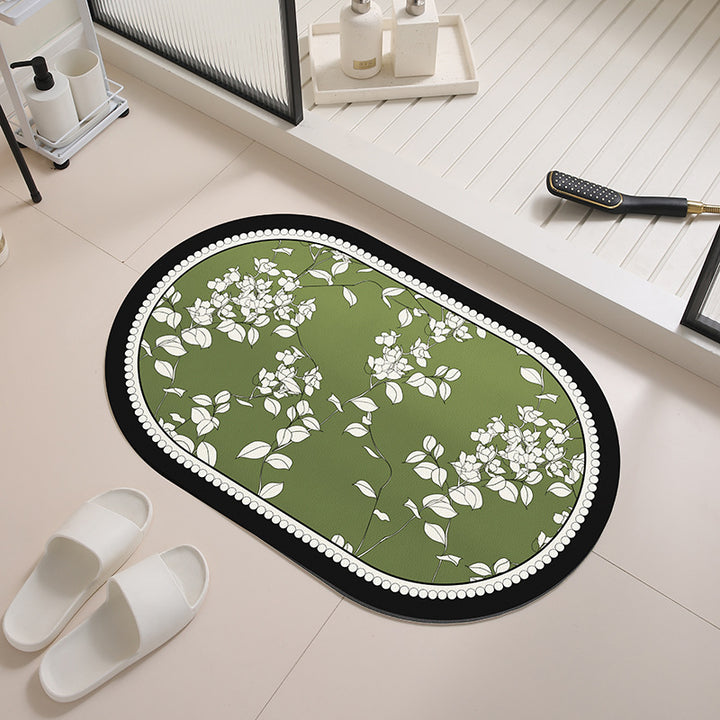 Floral Design Anti-Slip Bath Mat Kalsten