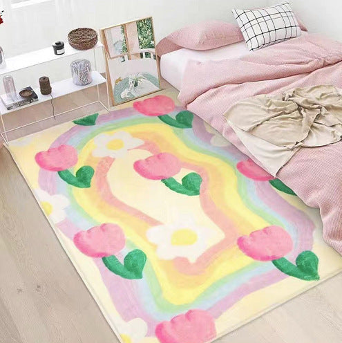 Scalloped Checkerboard Area Rug