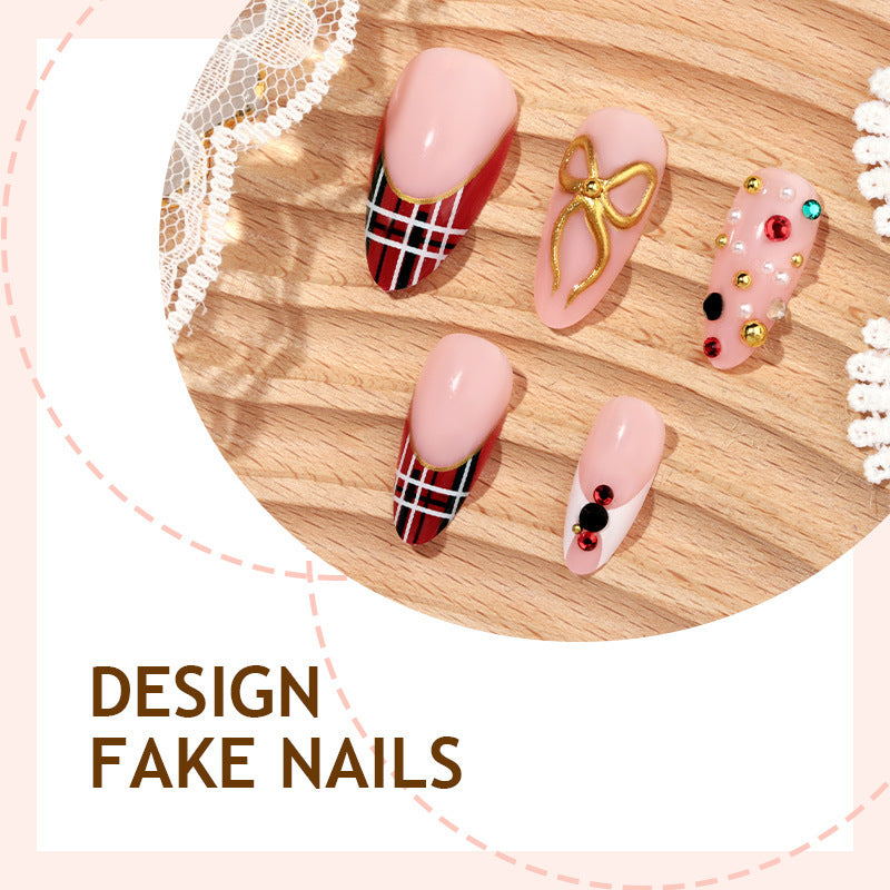 Artificial nail set with glamorous designs and stylish accents Kalsten