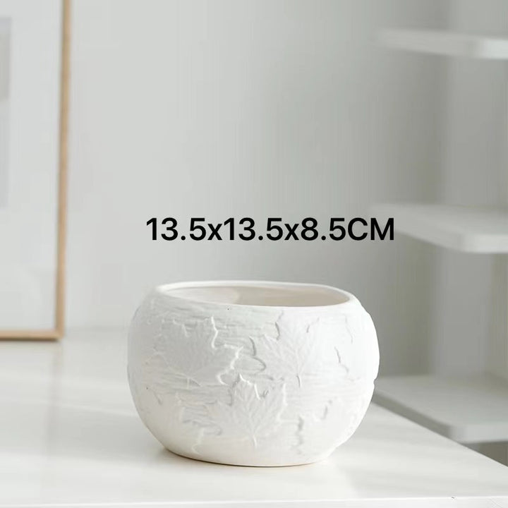 Artistic Textured Ceramic Planter Kalsten