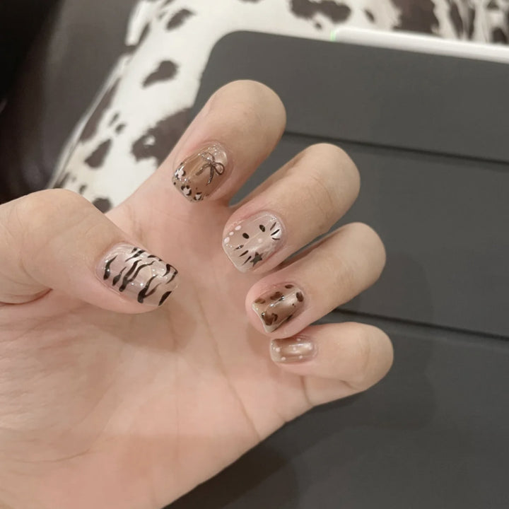 Glossy French Tip Press-On Nails Kalsten