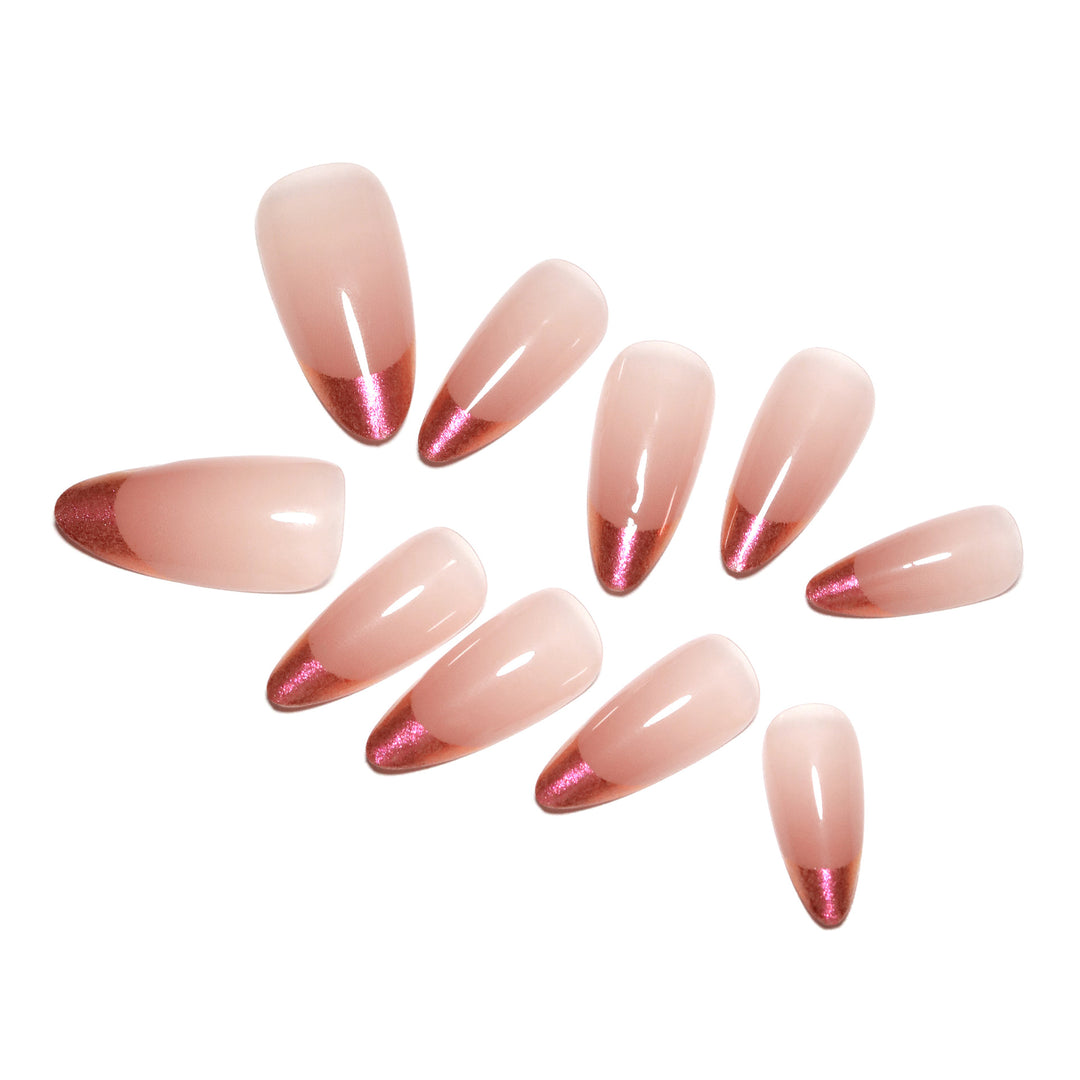Artificial nail extensions with elegant ombre design Kalsten