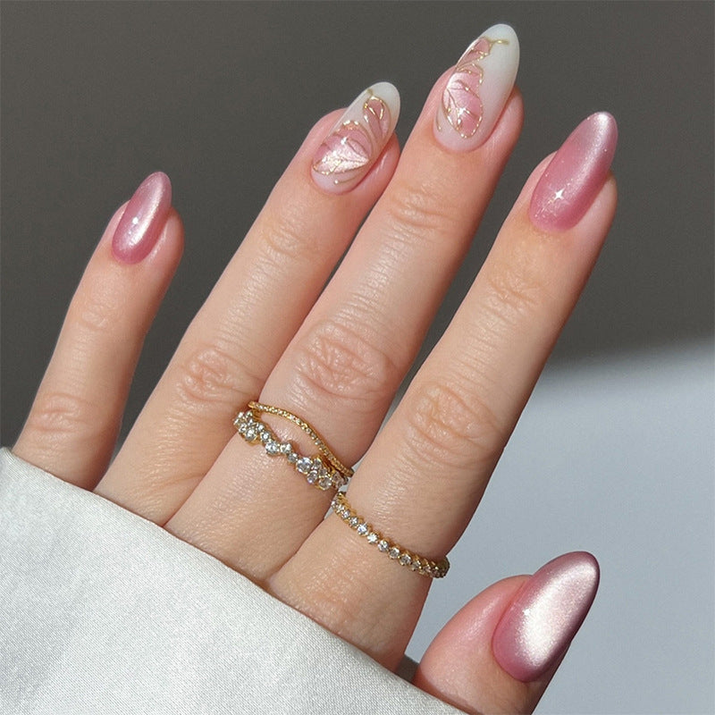 Creative nail design set with luxurious rose accent Kalsten