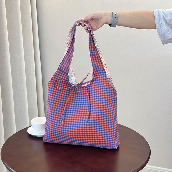 Stylish Checkered Shopping Tote Bag Kalsten