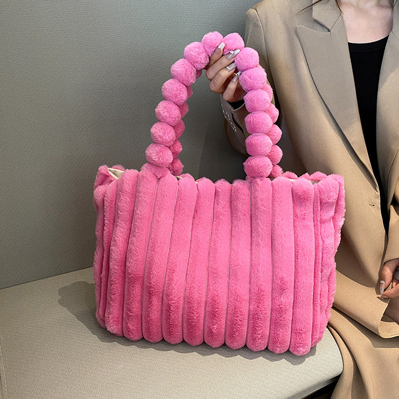 Plush Textured Handbag