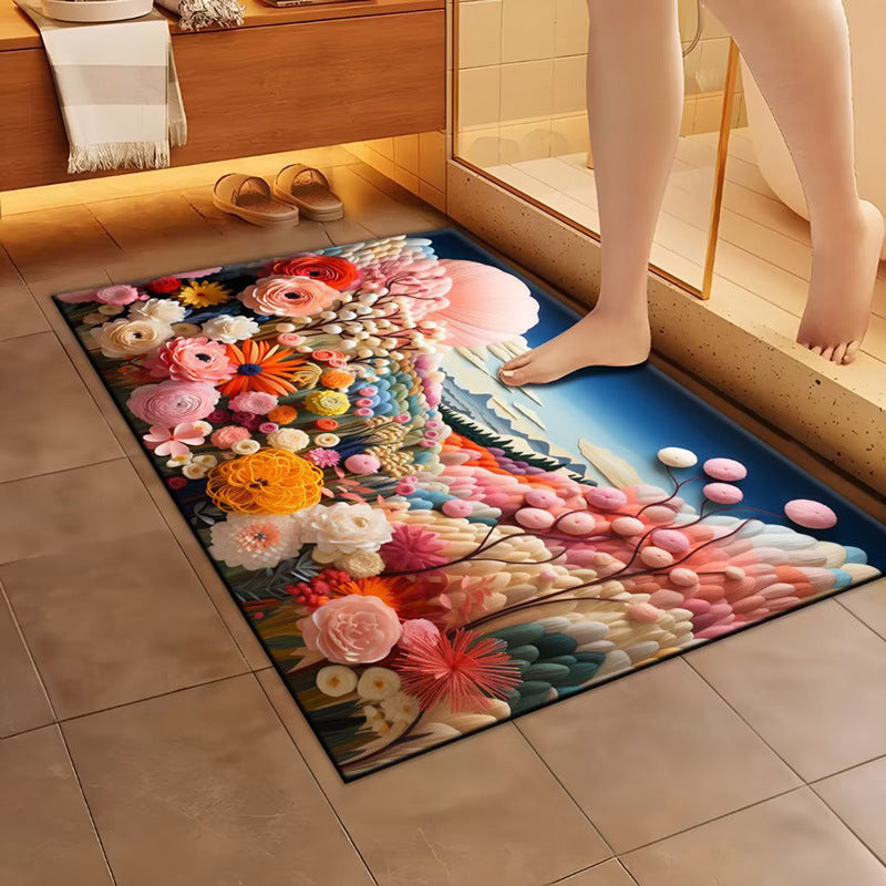 Artistic Floral Design Bath Mat Kalsten
