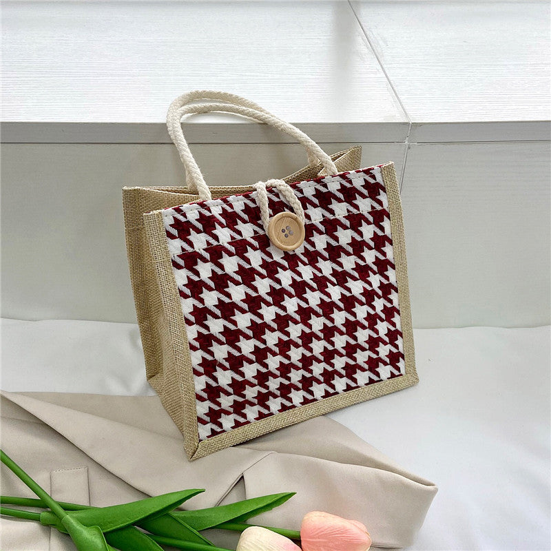 Stylish Houndstooth Pattern Tote Bag