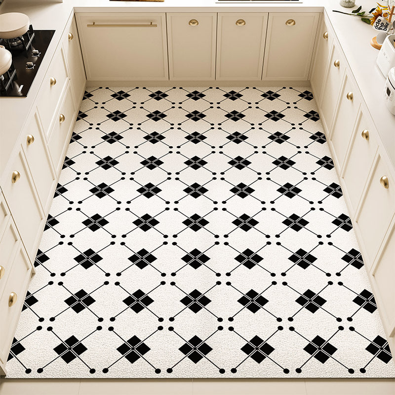 Floral Pattern Kitchen Rug