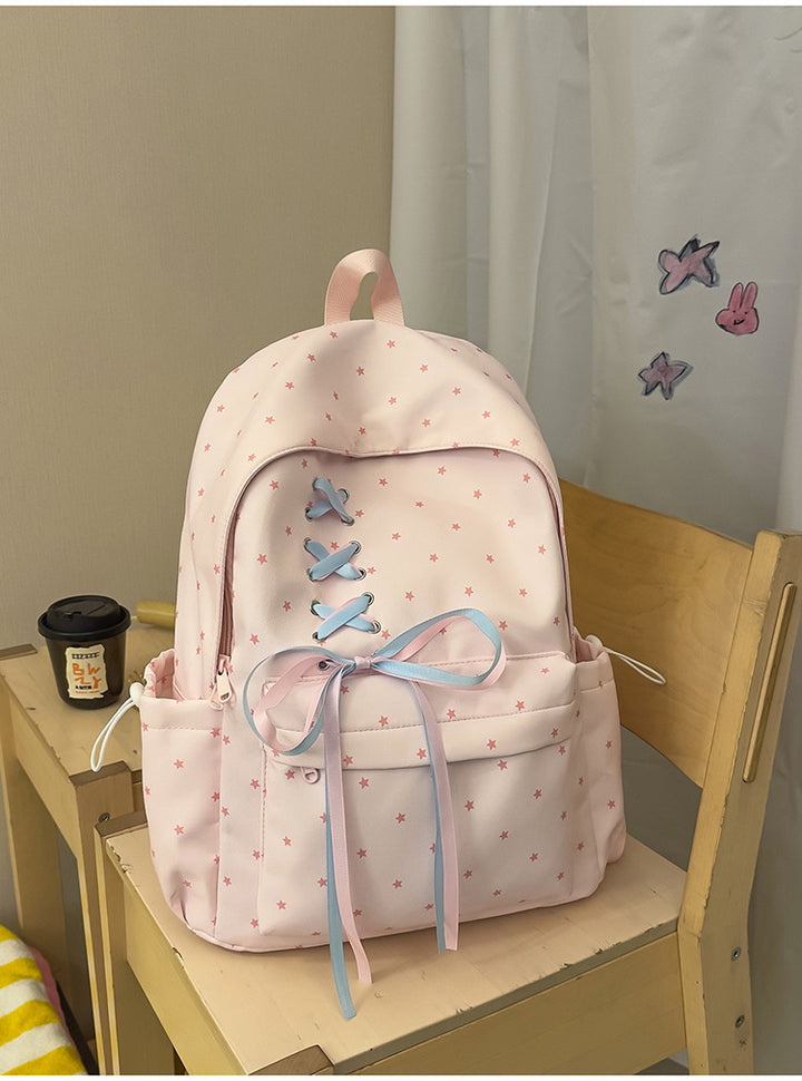 Star Print Decorative School Backpack Kalsten