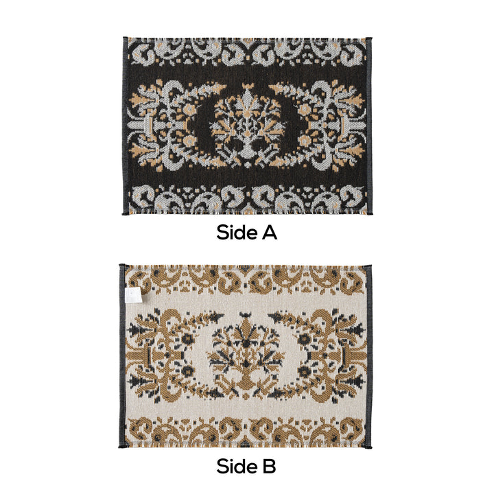 Reversible woven rug runner with ornamental jacquard structure Kalsten