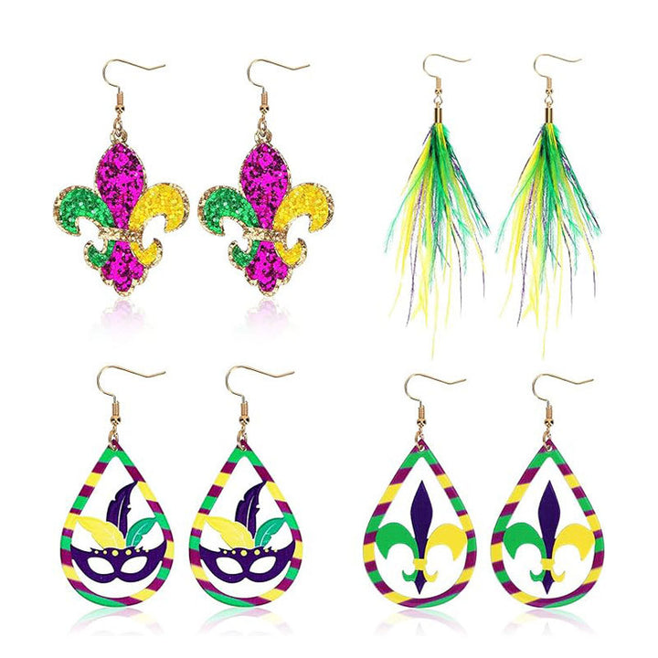 Festive Mardi Gras Mask Earrings Kalsten