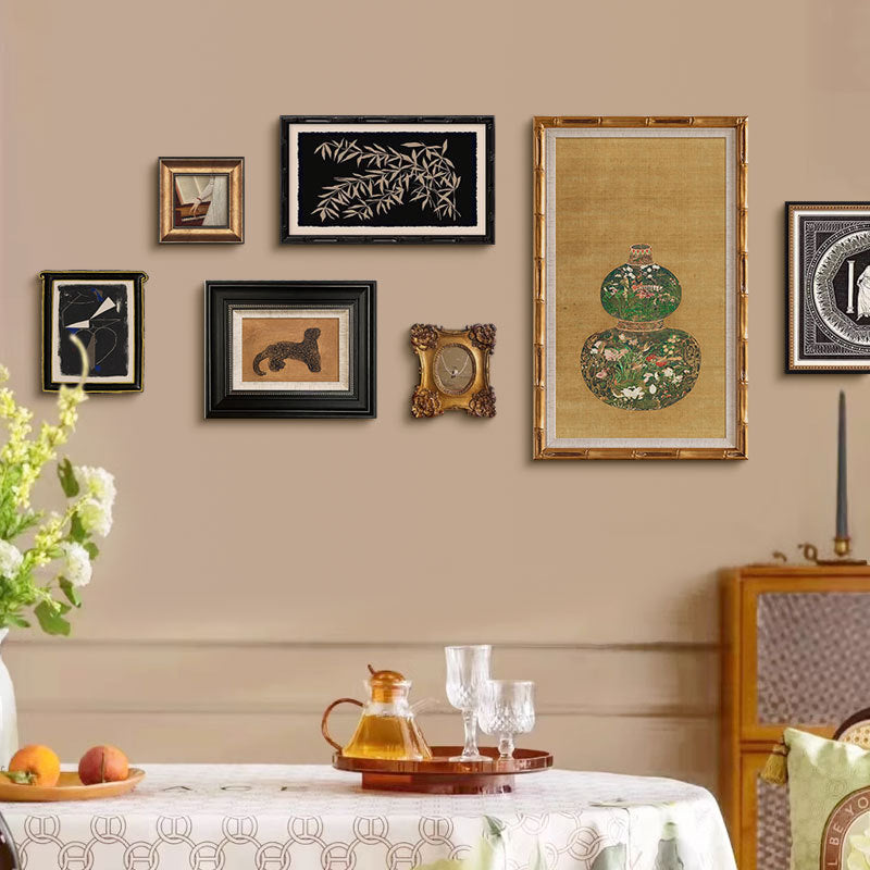 Bamboo-inspired framed wall art