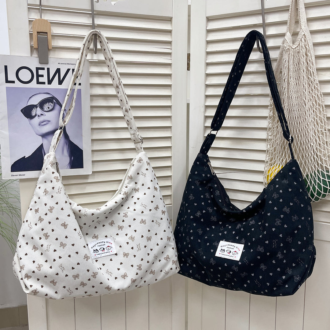 Cotton Blend Casual Hobo Bag