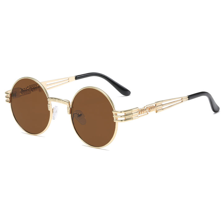 Women's Retro-Inspired Round Sunglasses with Unique Metal Frame Kalsten