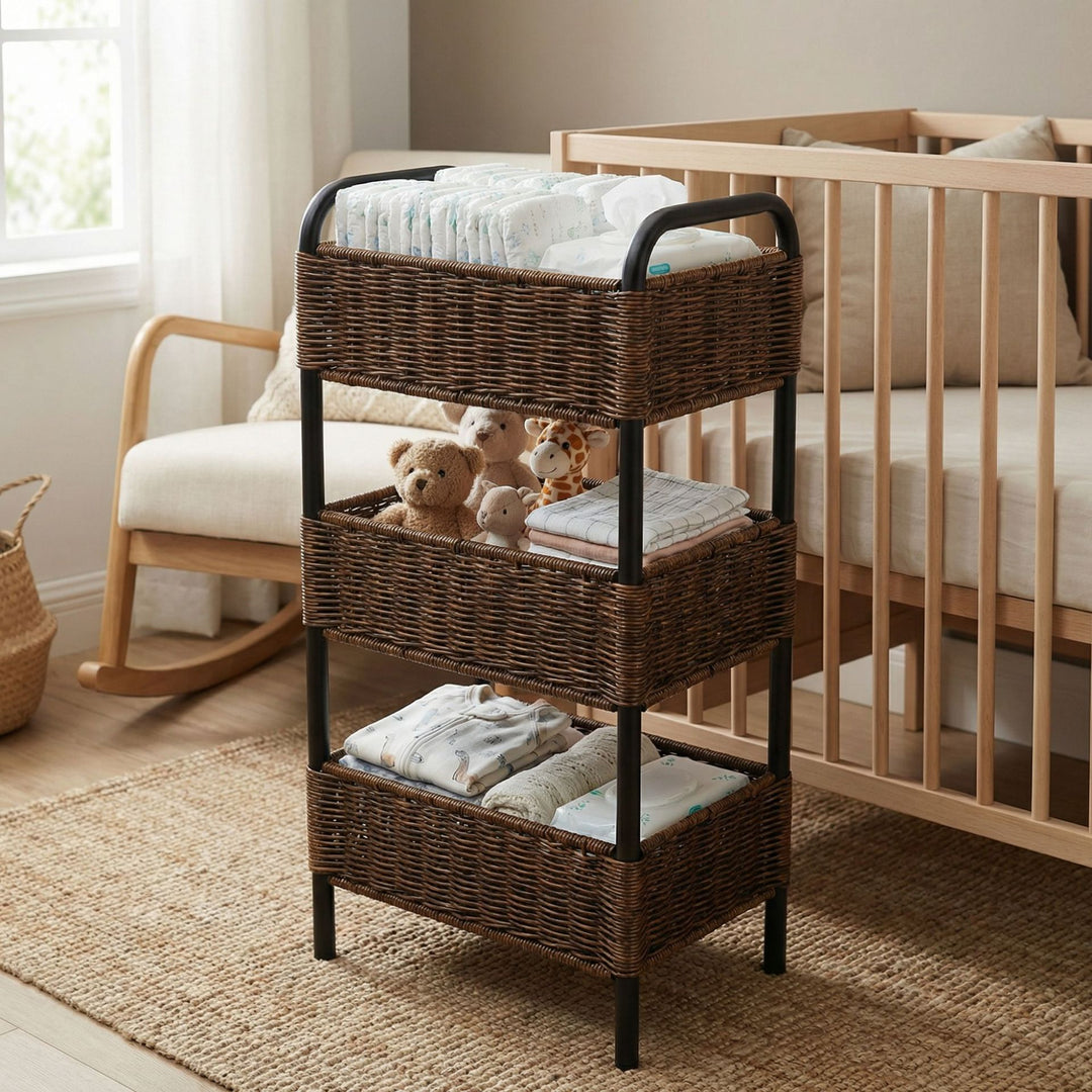 Multi-Tier Woven Bathroom Organizer Basket Kalsten