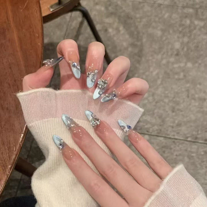 Elegant Crystal-Embellished Press-On Nails Kalsten