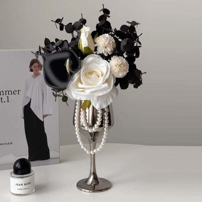 Elegant Floral Wine Glass Centerpiece