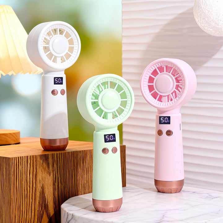 Ladies Portable Hand Fan with Digital Display Kalsten