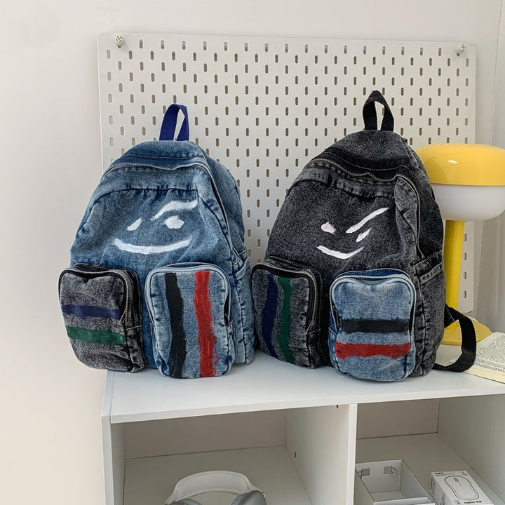 Artistic Denim Backpack Kalsten