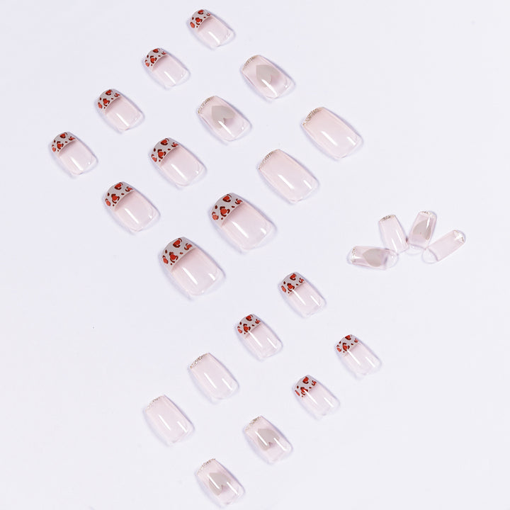 Artful Nail Extensions with Heart and Leopard Accents Kalsten