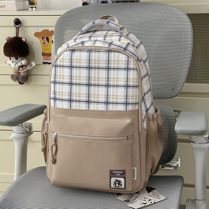Stylish Plaid Design Backpack Kalsten
