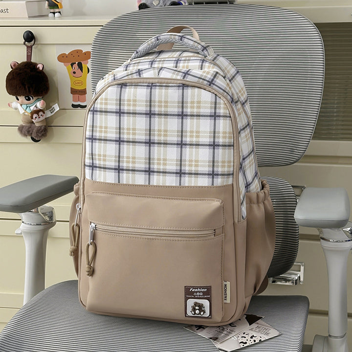 Stylish Plaid Design Backpack Kalsten
