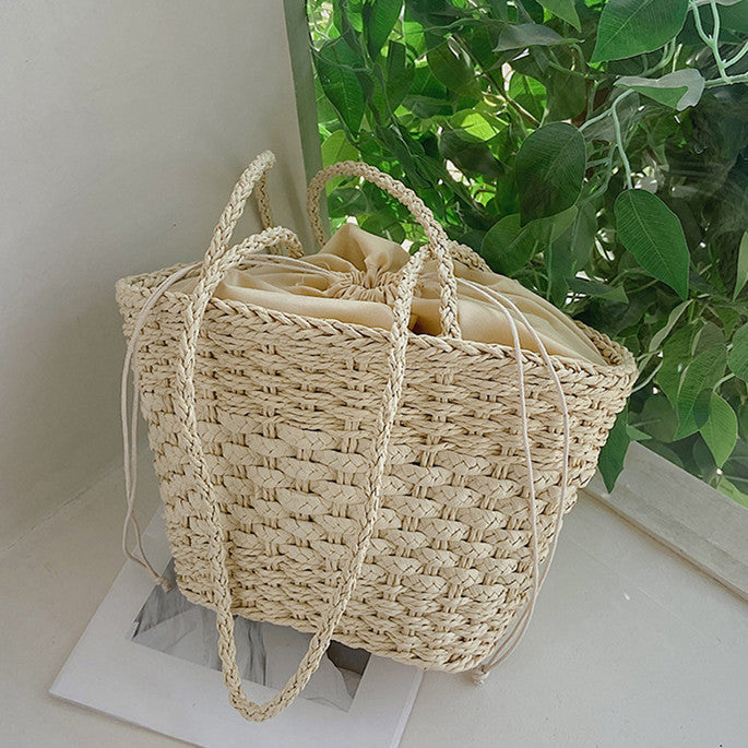 Hand-knotted straw tote bag Kalsten