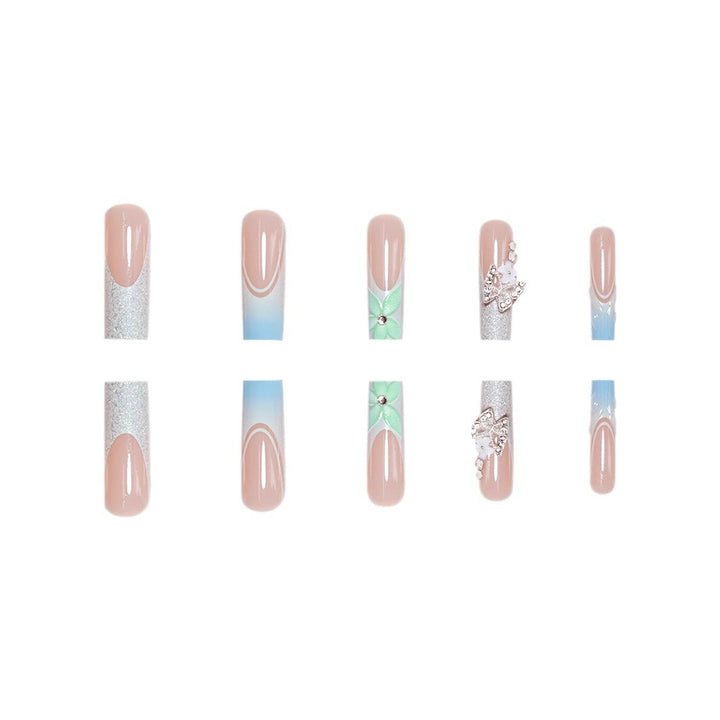 Elegant Floral Acrylic Nail Extensions Kalsten