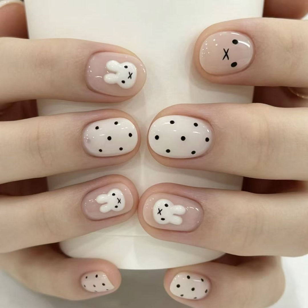 Artistic Coffee-Inspired Press-On Nail Art Set Kalsten