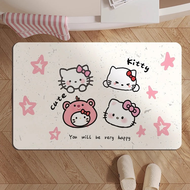 Cute Kitty-Themed Memory Foam Bath Mat Kalsten