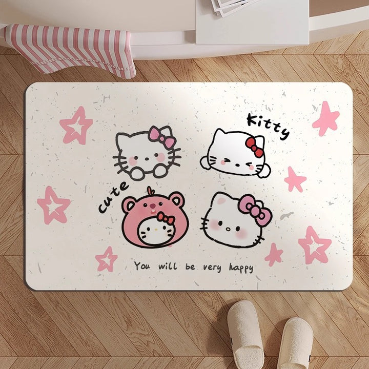 Cute Kitty-Themed Memory Foam Bath Mat Kalsten